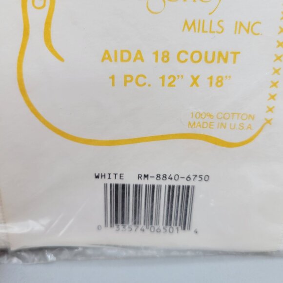 Aida 18 Count Cross Stitch Fabric Lot of 2 Cotton White Cream Color 12 x 18 Each - Picture 3 of 5